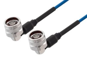 Pasternack N Male Right Angle to N Male Right Angle Low PIM Cable Using TFT-402-LF Coax Using Times Microwave Components