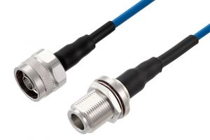Pasternack N Male to N Female Bulkhead Low PIM Cable Using TFT-402-LF Coax Using Times Microwave Components