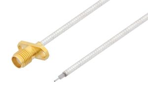 Pasternack SMA Female 2 Hole Flange to Trimmed Lead Test Probe Cable Using PE-SR405FL Coax
