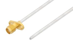 Pasternack SMA Female 2 Hole Flange to Straight Cut Lead Test Probe Cable Using PE-SR405FL Coax