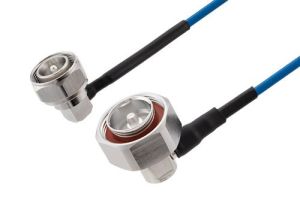 Pasternack 4.3-10 Male Right Angle to 7/16 DIN Male Right Angle Low PIM Cable 48 Inch Length Using TFT-402 Coax Using Times Microwave Components