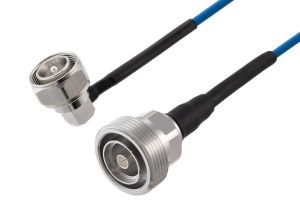 Pasternack 4.3-10 Male Right Angle to 7/16 DIN Female Low PIM Cable 60 Inch Length Using TFT-402-LF Coax Using Times Microwave Components