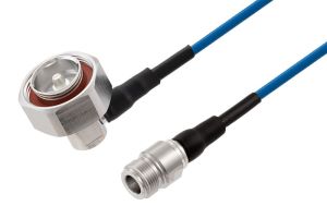 Pasternack 7/16 DIN Male Right Angle to N Female Low PIM Cable Using TFT-402-LF Coax Using Times Microwave Components