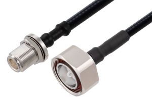 Pasternack Fire Rated 7/16 DIN Male to N Female Bulkhead Cable Using SPF-250 Coax Using Times Microwave Parts