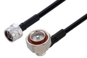 Pasternack Fire Rated 7/16 DIN Male Right Angle to N Male Cable Using SPF-250 Coax Using Times Microwave Parts