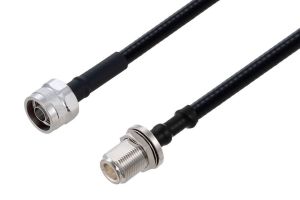 Pasternack Fire Rated N Male to N Female Bulkhead Cable Using SPF-250 Coax Using Times Microwave Parts