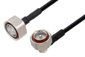 Pasternack Fire Rated 7/16 DIN Male to 7/16 DIN Male Right Angle Cable Using SPF-250 Coax Using Times Microwave Parts