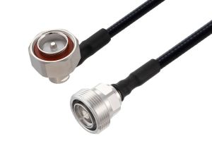 Pasternack Fire Rated 7/16 DIN Male Right Angle to 7/16 DIN Female Cable Using SPF-250 Coax Using Times Microwave Parts