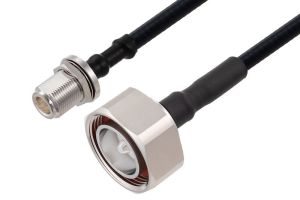 Pasternack Outdoor Rated 7/16 DIN Male to N Female Bulkhead Cable Using SPO-250 Coax Using Times Microwave Parts