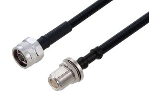 Pasternack Outdoor Rated N Male to N Female Bulkhead Cable Using SPO-250 Coax Using Times Microwave Parts