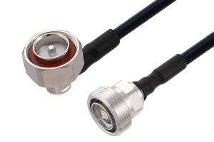 Pasternack Outdoor Rated 7/16 DIN Male Right Angle to 7/16 DIN Female Cable Using SPO-250 Coax Using Times Microwave Parts