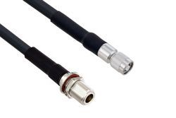 Pasternack PE3W02753/HS - RP TNC Male to N Female Bulkhead - Times Microwave LMR-400 with Heat Shrink