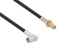 Pasternack PE3W05962 - SMA Female Bulkhead to SMA Male Right Angle - Times Microwave LMR-195