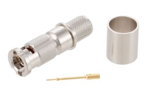 Pasternack 12G SDI 75 Ohm HD-BNC Male Connector Crimp/Solder Attachment for Belden 4694R, Belden 1694A, RG6