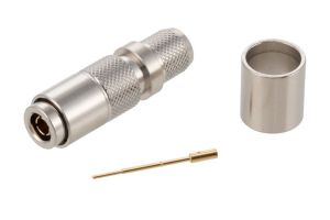 Pasternack 12G SDI 75 Ohm 1.0/2.3 Male Connector Crimp/Solder Attachment for Belden 4694R, Belden 1694A, RG6