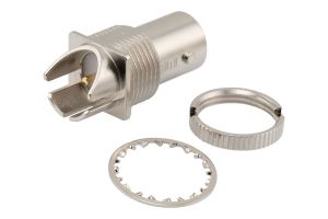 Pasternack 12G SDI 75 Ohm BNC Female Bulkhead Mount Connector Solder Attachment 0.062" PCB