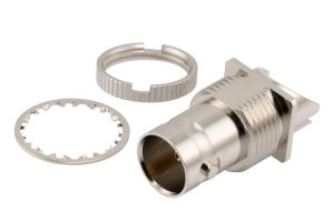 Pasternack 12G SDI 75 Ohm BNC Female Bulkhead Mount Connector Solder Attachment 0.062" PCB