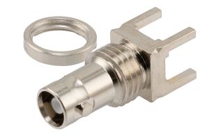 Pasternack 12G SDI 75 Ohm HD-BNC Female Bulkhead Mount Connector Solder Attachment Thru Hole PCB