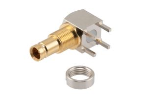 Pasternack 12G SDI 75 Ohm 1.0/2.3 Female Right Angle Bulkhead Mount Connector Solder Attachment Thru Hole PCB
