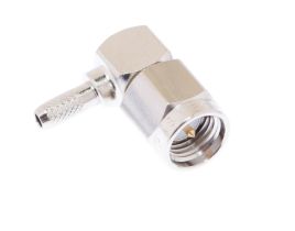 Pasternack PE4009 - SMA Male Right Angle Connector Crimp/Solder Attachment for RG174, RG316, RG188, LMR-100, PE-B100, PE-C100, .100 inch