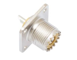 Pasternack PE4012 - UHF Female Solder Connector 4 Hole Flange - .718 IN Hole