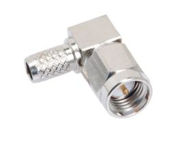 Pasternack PE4405 - SMA Male Right Angle Connector Crimp/Solder Attachment for RG58, RG303, RG141, PE-C195, PE-P195, LMR-195, 0.195 inch