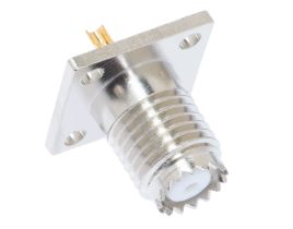 Pasternack PE44091 - Mini-UHF Female Solder Connector 4 Hole Flange - .437 IN Hole