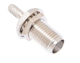 Pasternack PE4427 - SMA Female Bulkhead Mount Connector Crimp/Solder Attachment for RG316, RG174, RG188, PE-B100, PE-C100, .100 inch, LMR-100, .235 inch D Hole