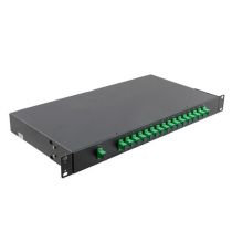 Passive PLC, 1 RU 19" Rack Mount PLC Splitter, 1x16 Standard (Even) Split, SC-APC