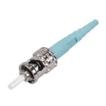 Corning Fiber Connector -  ST, Multimode (OM3/OM4/OM4 Extended 10G Distance) - Single Pack - Metal Housing - Aqua Boot