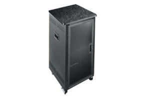 PTRK Series Portable Rolling Rack with Wood Top and Plexi Door - 25 Inch Depth - 21 RU