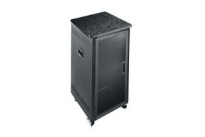 PTRK Series Portable Rolling Rack with Wood Top and Plexi Door - 28 Inch Depth - 27 RU