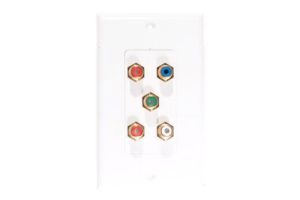 Component Video with Audio Wall Plate - Single Gang - White
