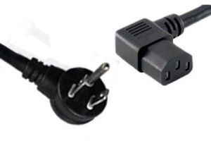 Universal CPU Power Cord - NEMA 5-15P Right Angle to C13 Left Angle - 15 Amp - 3 FT