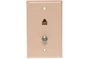 RJ11 4 Conductor Jack and 2.5 Ghz F-Type Decora Wall Plate - Single Gang