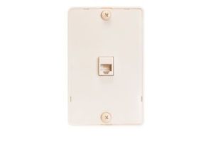 RJ11 4 Conductor Jack Wall Plate - Hanging Phone Style - Single Gang - 1 Port