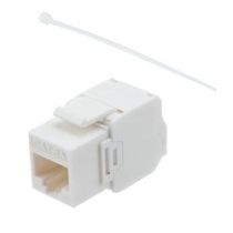 L-com Category 6a 10gig Ethernet Tool-less Keystone Jack, TIA568A/B, for Slim 28AWG, White