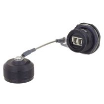 L-com Ruggedized IP68 LC Duplex Jam Nut Receptacle - w/Dust Cap