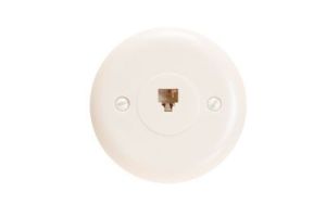 RJ11 4 Conductor Jack Round Wall Plate - 1 Port