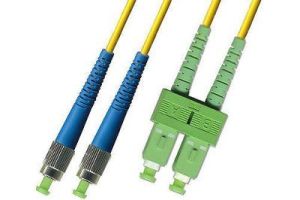 SC-APC to FC-UPC 9/125 Singlemode Duplex Fiber Patch Cable - OS2 