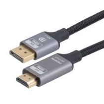 ShowMeCables DP to HDMI, M/M, LSZH, Alum Shell, 4K @ 60 Hz, Black Nylon Braid