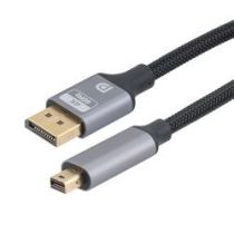 ShowMeCables DP to MDP, M/M, LSZH, Alum Shell, 4K @ 60 Hz, Black Nylon Braid