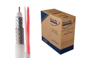 RG59 95% Shield Plenum Coax Cable with 18/2 Power - BC - White