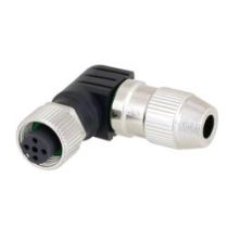 ShowMeCables Right Angle M12 4-Pin A-code Female Field Termination Connector, Compatible with 23AWG to 20AWG solid conductors 