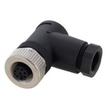 ShowMeCables Right Angle M12 8-Pin A-code Female Field Termination Connector, Compatible with 24AWG to 20AWG solid conductors