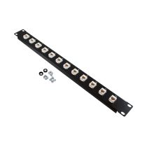 ShowMeCables 1U (1.75") 19 Inch Panel with 12 Cat5e Mini-Couplers