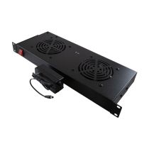 ShowMeCables 1U 12V DC Two Fan Unit - UL, With power cord US
