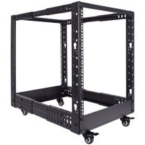 ShowMeCables 12U Adjust Depth 4-Post Open Frame Rack w/Casters