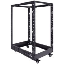 ShowMeCables 18U Adjust Depth 4-Post Open Frame Rack w/Casters