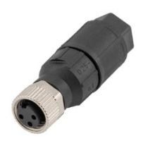 ShowMeCables M8 3-Pin Female Field Termination Connector, Compatible with 23AWG to 20AWG solid conductors, Two-piece